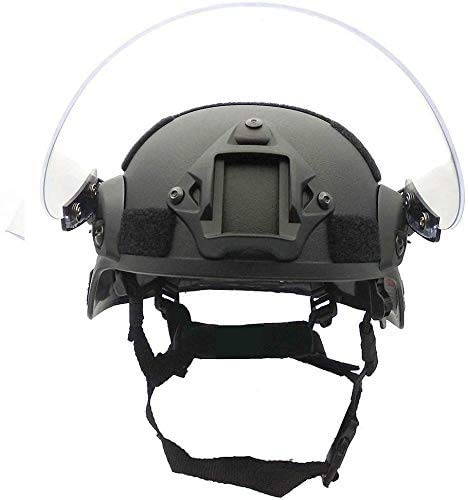 Tactical Fast Helmet with Clear Face Shield Sliding Goggles for Airsoft Paintball CS Games Outdoor Sports.