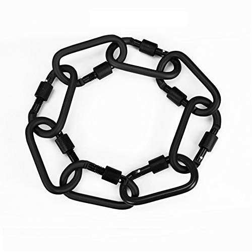 Locking Carabiner Clip, Vonpri 3 Inch D Ring Clips Spring Snap Key Chain Hook Screw Gate Aluminum Carabiners for Outdoor Travel Camping Fishing Hiking Backpack (Black 8pcs)