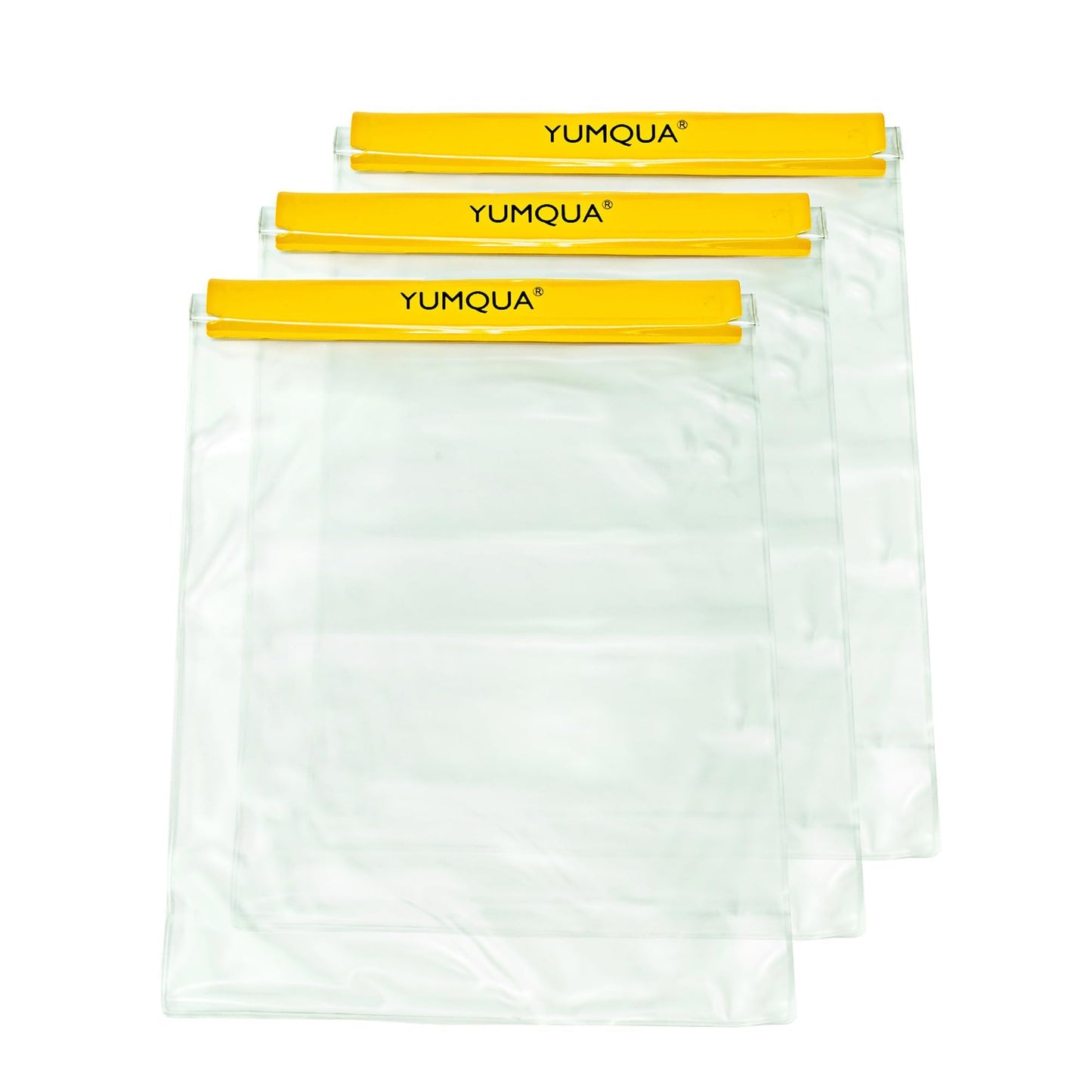 YUMQUA Waterproof Bags Large Size 3 Pack, Clear Watertight Pouch Holder for Document Map Camera Mobile Phone Car Key, fits Kayaking Boating Hiking Water Sports, Yellow