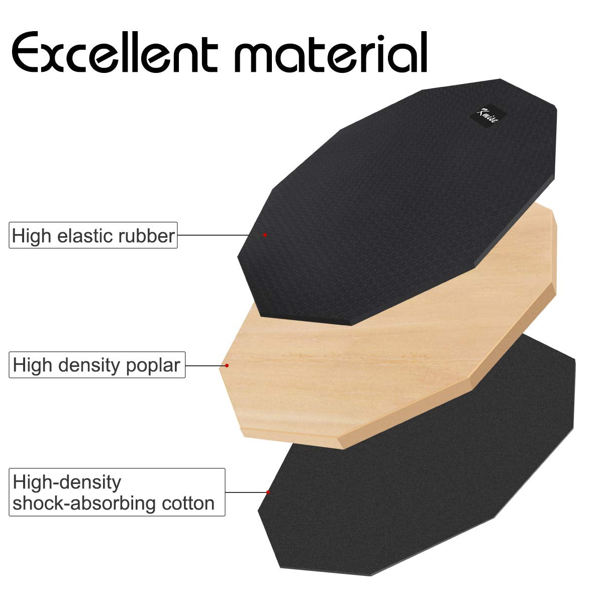 Horse Practice Drum Pad, 12 Inch Double Sided Exercise Drumming Pads Kit Set, Adjustable Height 23-31 Inch Snare Drum Stand Devices, Drum Sticks Drumsticks for Professional Beginner Adult Drummer