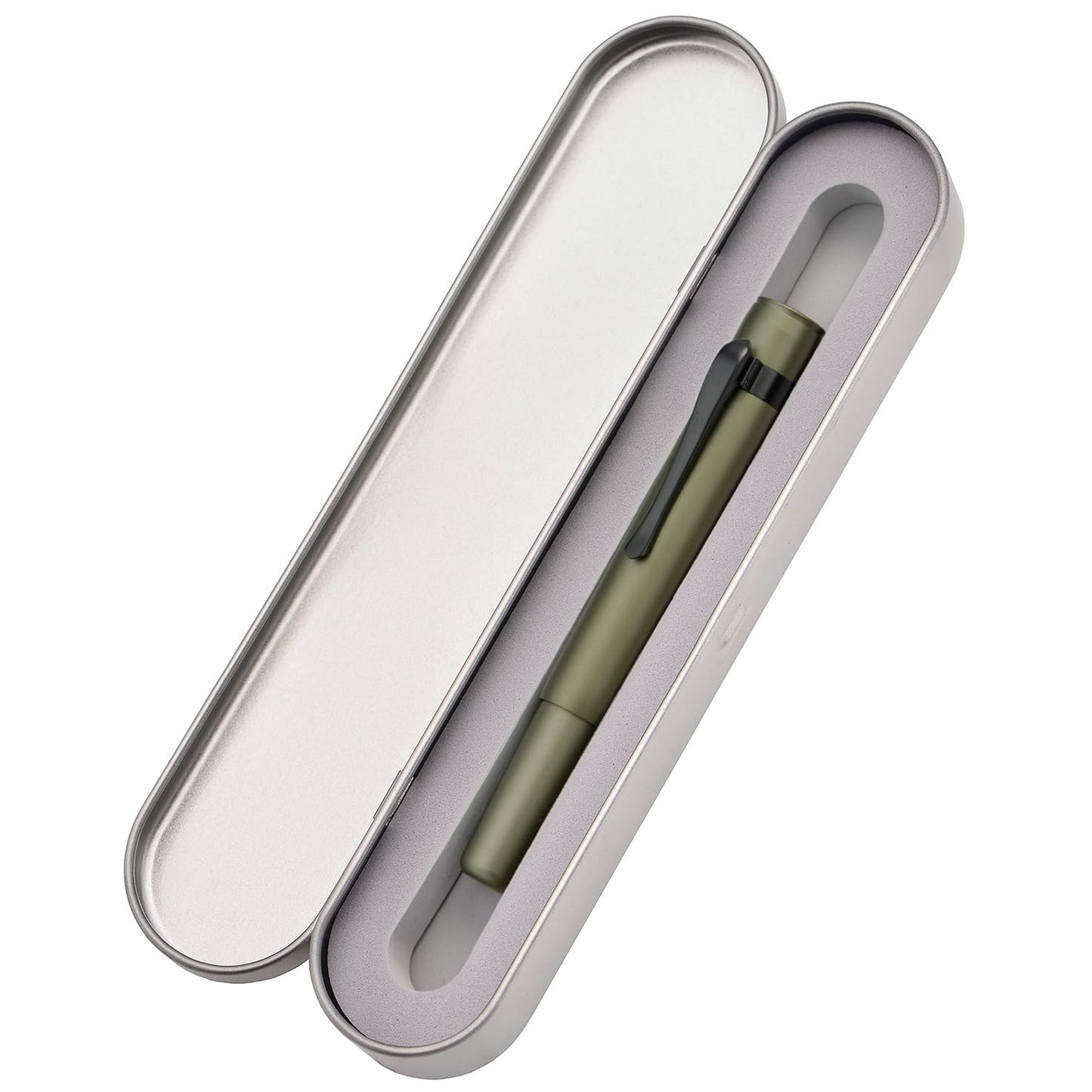 Hongdian M2 Black Forest Mini Fountain Pen, Extra Fine Soft Nib & Sleek Shape Aluminium Short Pocket Travel Pen (Army Green)