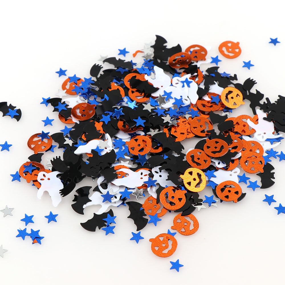 Hosfairy Halloween Confetti - Ghost Pumpkin Bat Witch Spider Throwing Confetti for Parties 100g/3.5Oz