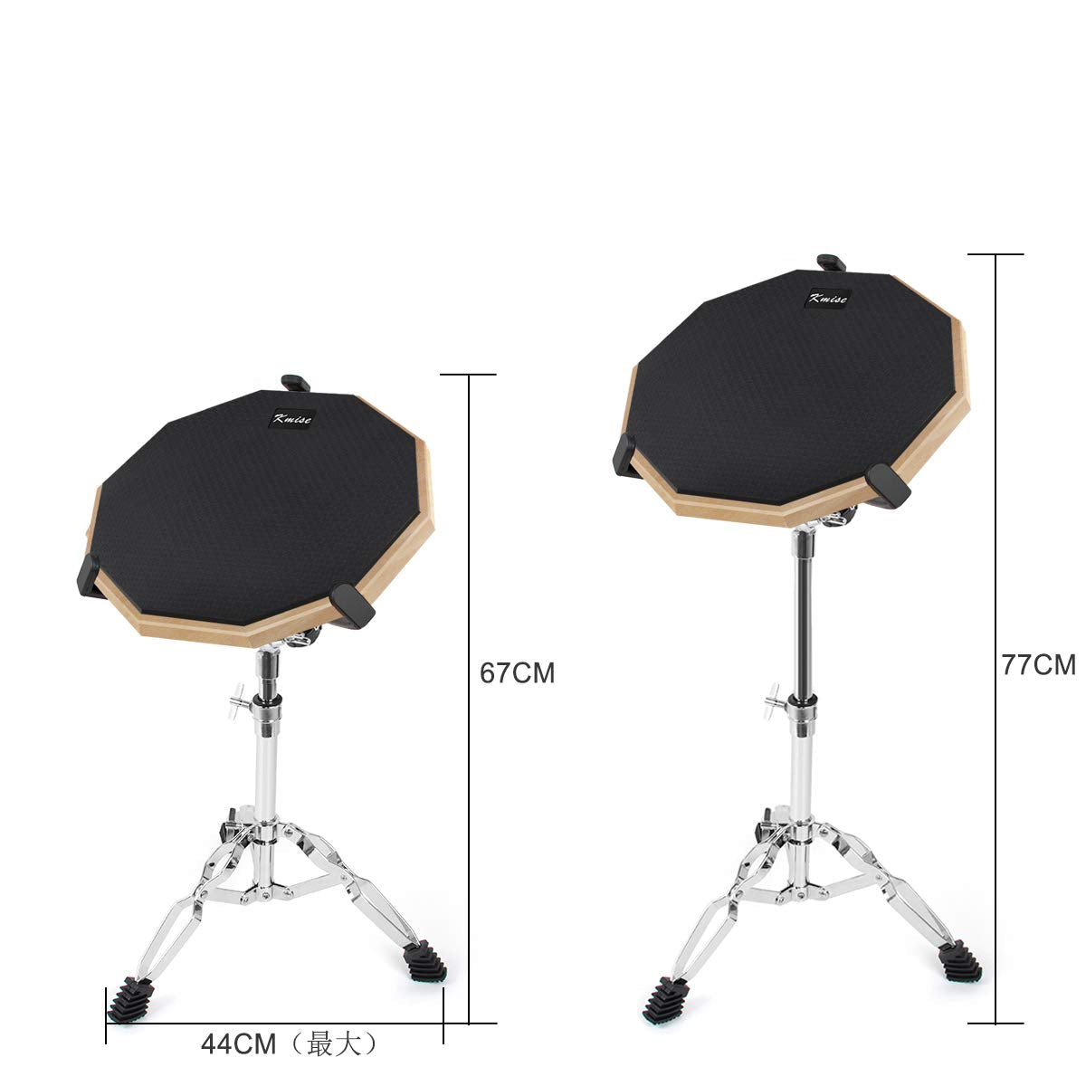 Horse Practice Drum Pad, 12 Inch Double Sided Exercise Drumming Pads Kit Set, Adjustable Height 23-31 Inch Snare Drum Stand Devices, Drum Sticks Drumsticks for Professional Beginner Adult Drummer