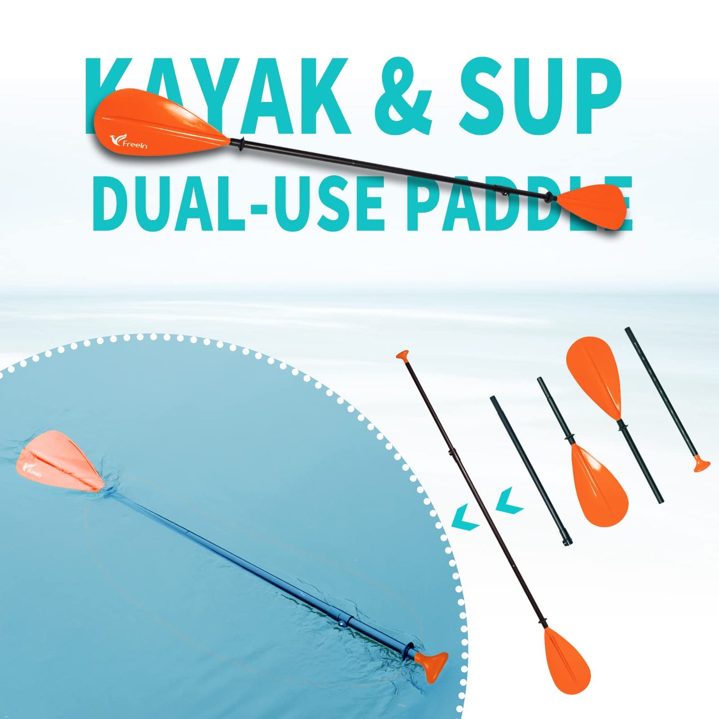 Freein Inflatable Stand Up Paddle Board ,Capacity 2-in-1 SUP/Kayak with Adjustable Seat ,Electric Pump Adapter ,Non-Slip Diamond Deck & Travel Backpack ,for Adults/Fishing/Yoga(Yellow,10'6"