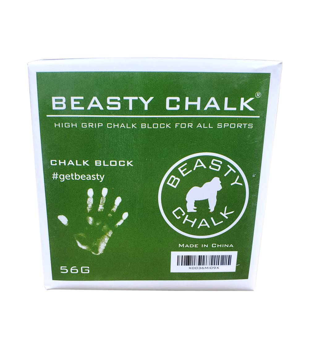 Beasty Chalk Gym Chalk Block – 2 oz (1-Pack) High-Grip Chalk for Gymnastics, Rock Climbing, Weightlifting, Pull-Ups, Deadlifts, Kettlebells, Pole Fitness & More