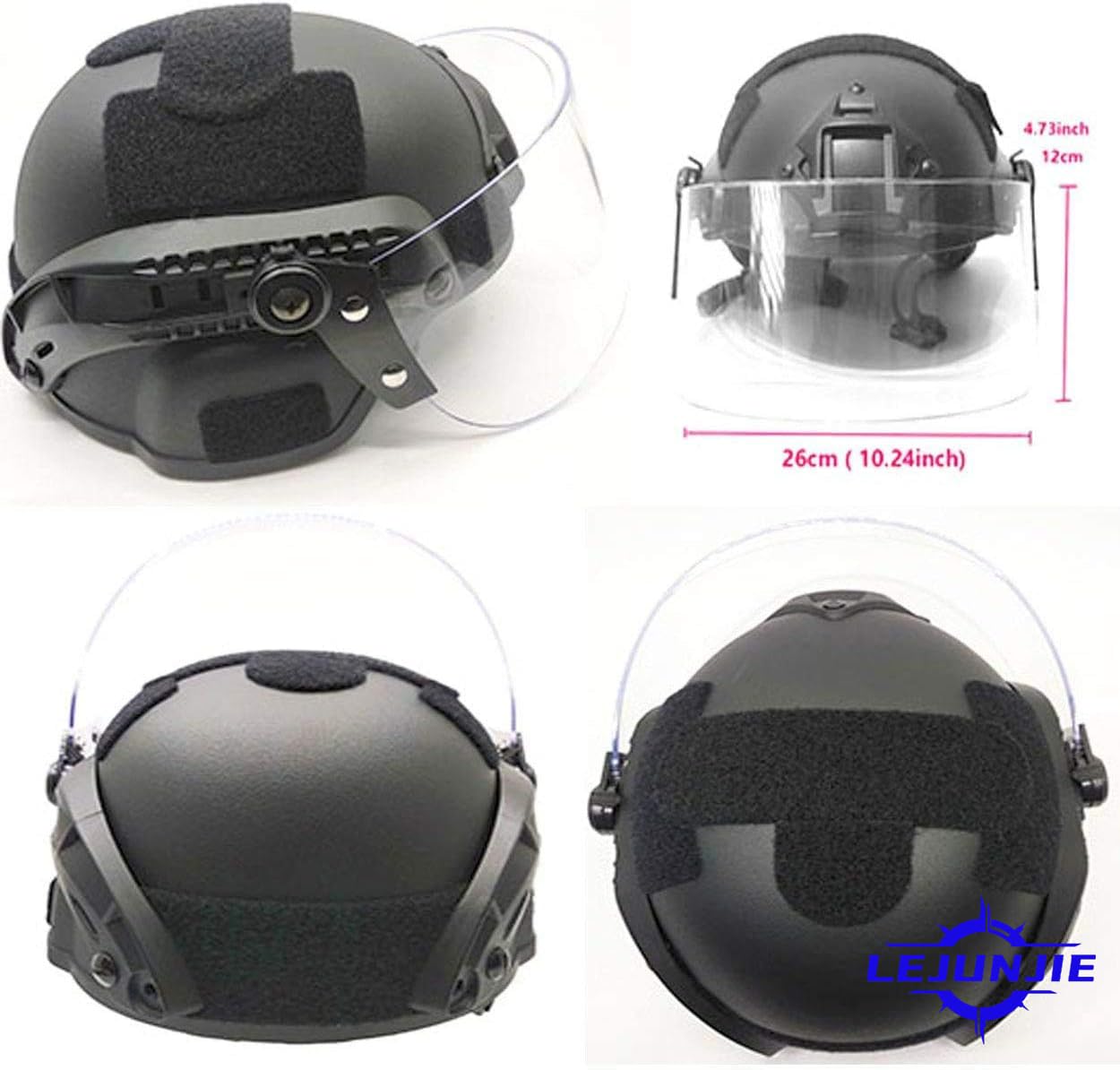 Tactical Fast Helmet with Clear Face Shield Sliding Goggles for Airsoft Paintball CS Games Outdoor Sports.