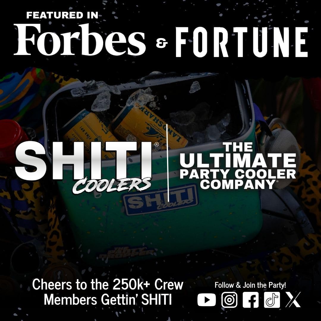 SHITI Coolers Cooler for Camping, Travel, Beach, Soft Lunch Box for Food, Drinks & Ice, Portable, Waterproof 24 Hr Insulated Bag with Shoulder Straps, Customizable (The Dropper, 15 Can Cooler)