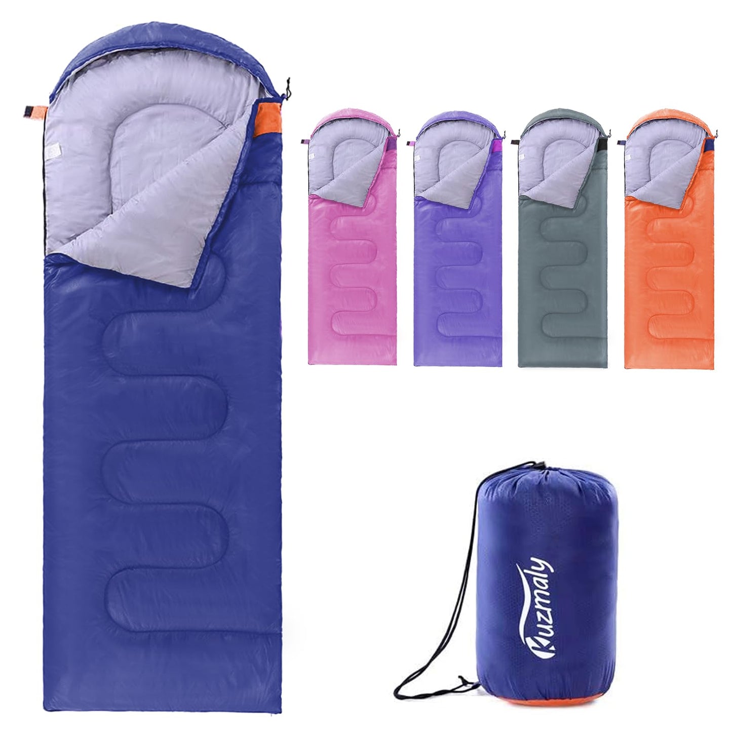 Kuzmaly Camping Sleeping Bag 3 Seasons Lightweight &Waterproof with Compression Sack Camping Sleeping Bag Indoor & Outdoor for Adults & Kids