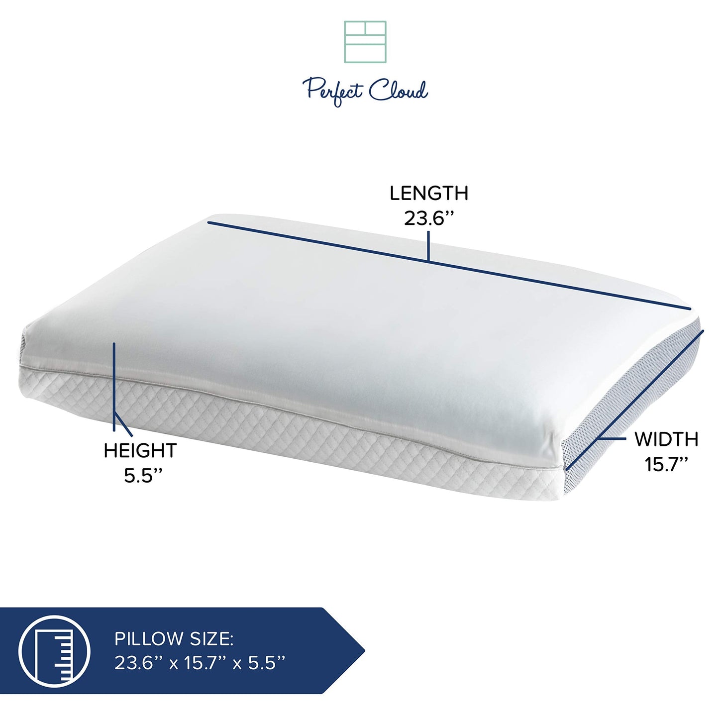 Perfect Cloud Dual Option Cooling Gel Pods Memory Foam Bed Pillow for Sleeping - 5.5-inch Breathable Medium-Loft (Standard)