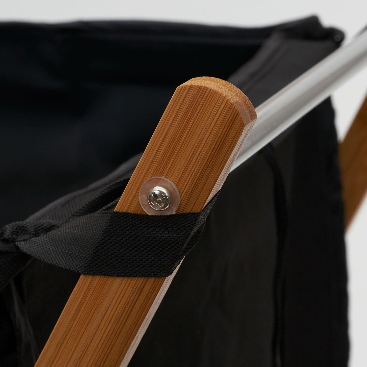 Household Essentials X-Frame Bamboo Laundry, Collapsible Wood Frame with Washable Poly-Cotton Bags