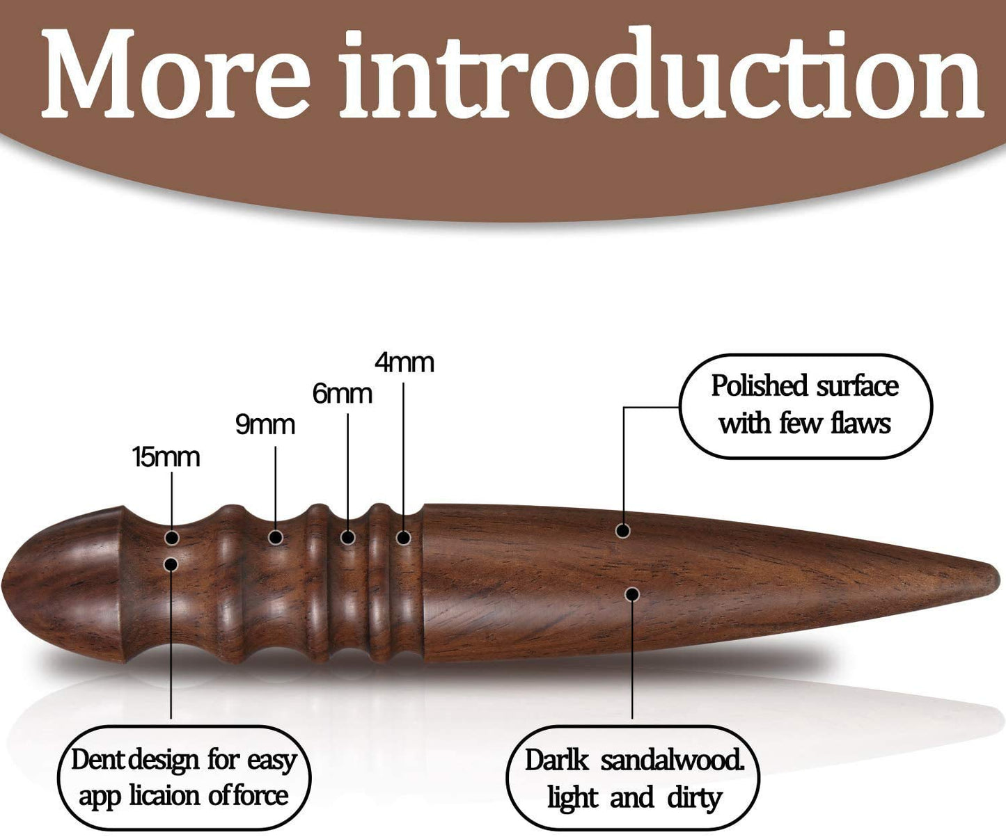Honoson 6 Piece Leather Craft Tool Set - Includes 4 Edge Beveler, Cutting Knife, Skiving Knife, and Sandalwood Burnisher (1.5 Mm, 1.2 Mm, 1.0 Mm, 0.8 Mm)