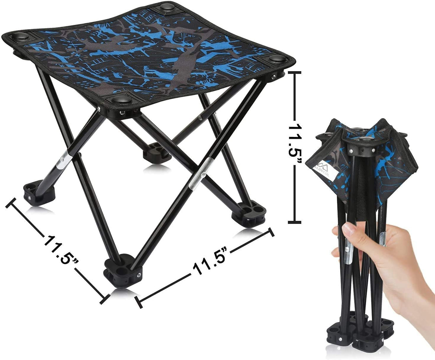 AILLOVCOL Folding Camping Stool Portable Chair Mini Foldable Stool for Adults Fishing Hiking Gardening and Beach with Carry Bag(Camouflage)