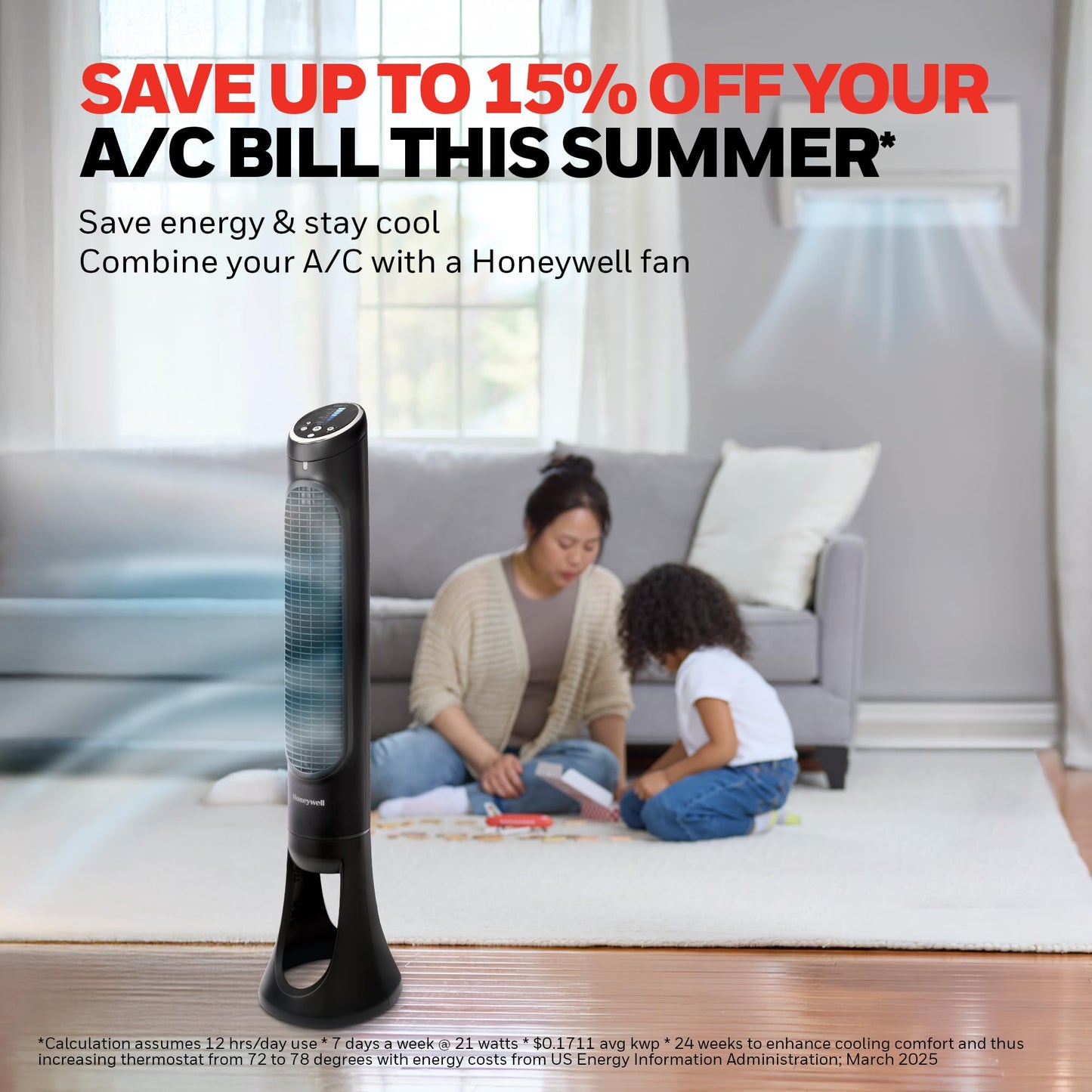 Honeywell QuietSet Whole Room Tower Fan-Black, Oscillating Tower Fan with Remote, HYF290B