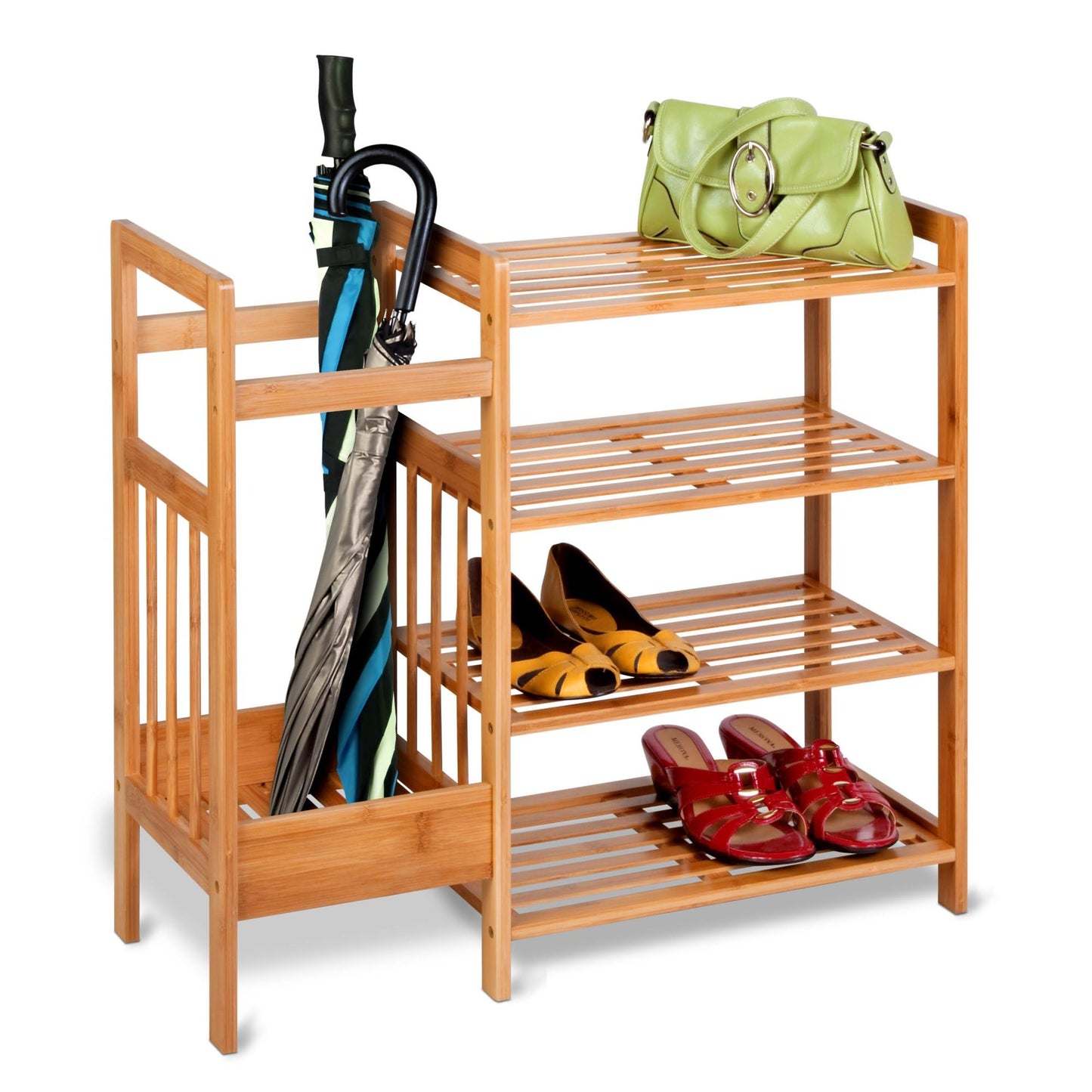 Honey-Can-Do SHO-02222 4-Tier Bamboo Entryway Organizer