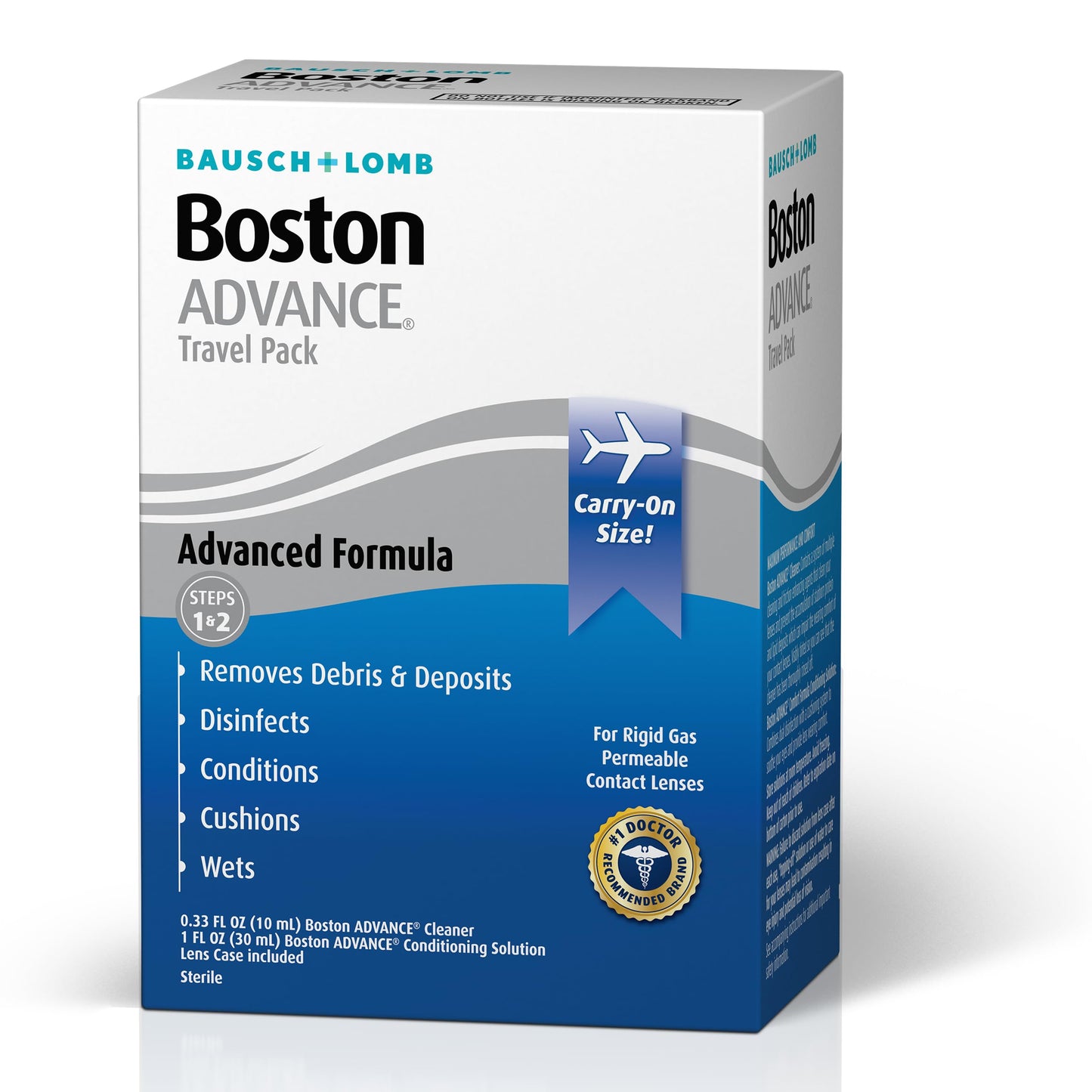Boston ADVANCE Formula Contact Lens Solution Travel Pack Complete Contact Lens Cleaning and Care Kit for Rigid Gas Permeable Lenses from Bausch + Lomb