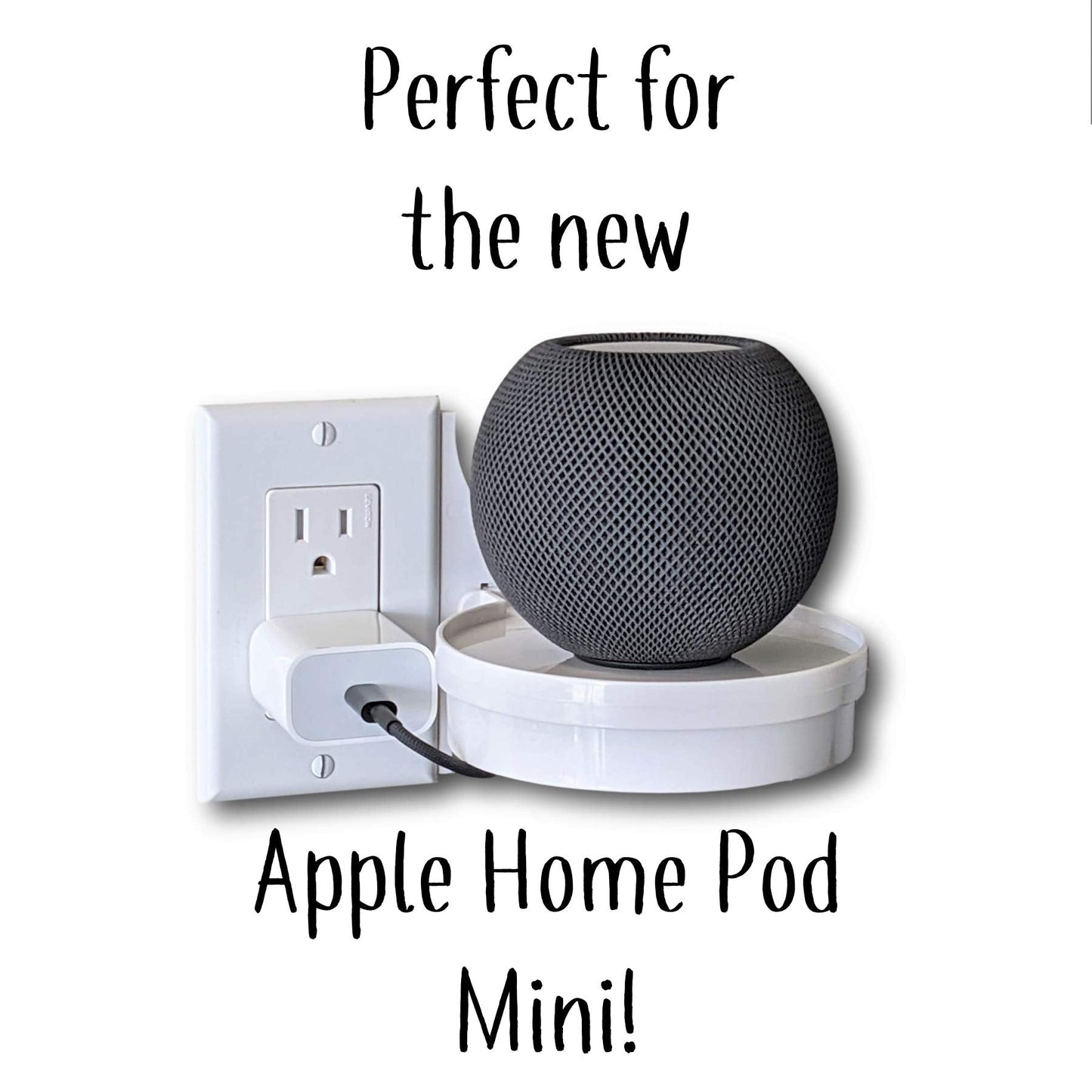 The Easy Outlet Shelf by Mount Genie - Works With All Outlets - 60 Second Install - Hidden Cord Cable Storage - Perfect Google Home Mount, Nest Wifi Mount, for Cameras, Voice Assistants, and More