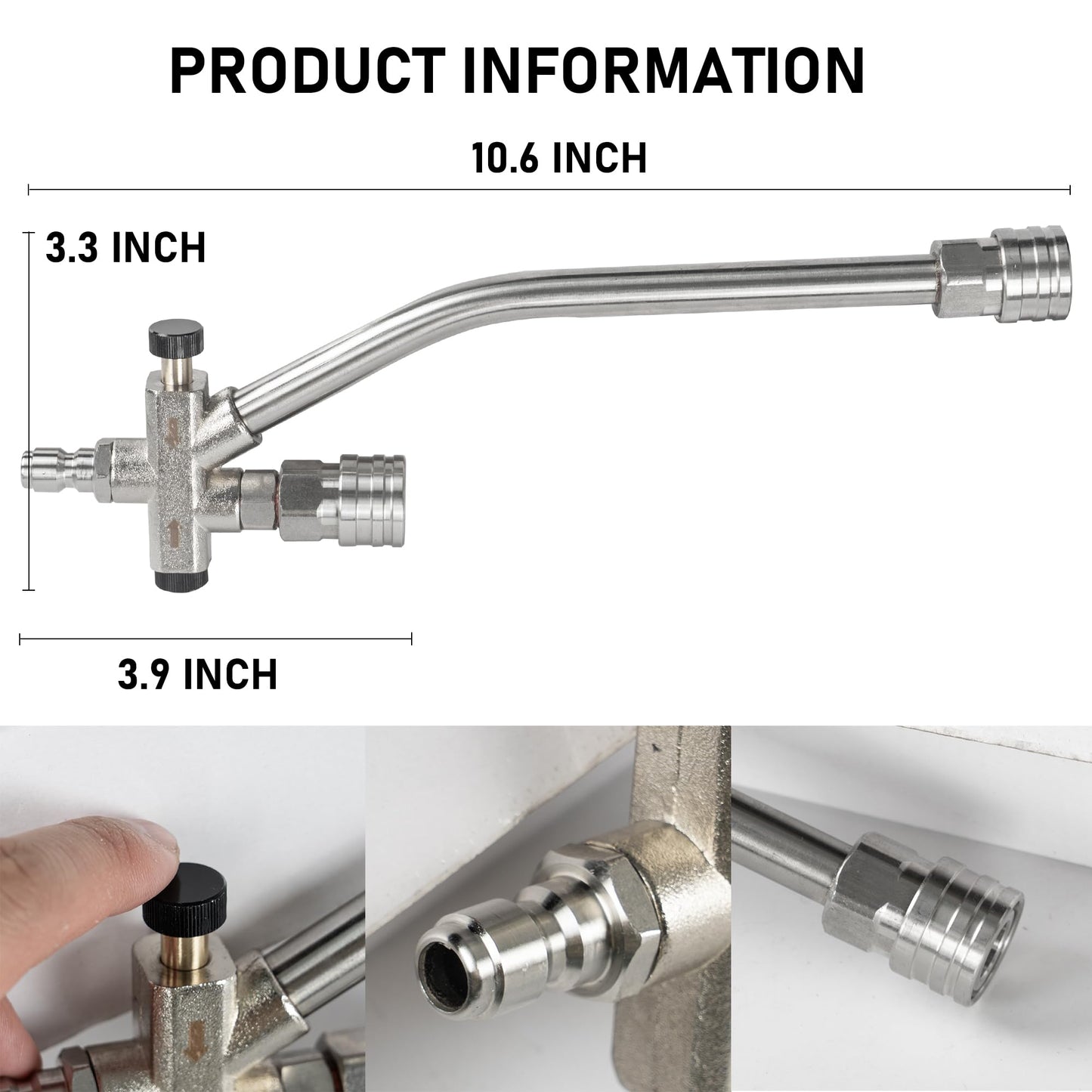 Hourleey Foam Cannon Dual-Connector Accessory, Pressure Washer Double Tip Attachment for Soap Cannon with 5 Power Washer Sprayer Nozzles, 1/4" Quick Connect, 4000 PSI