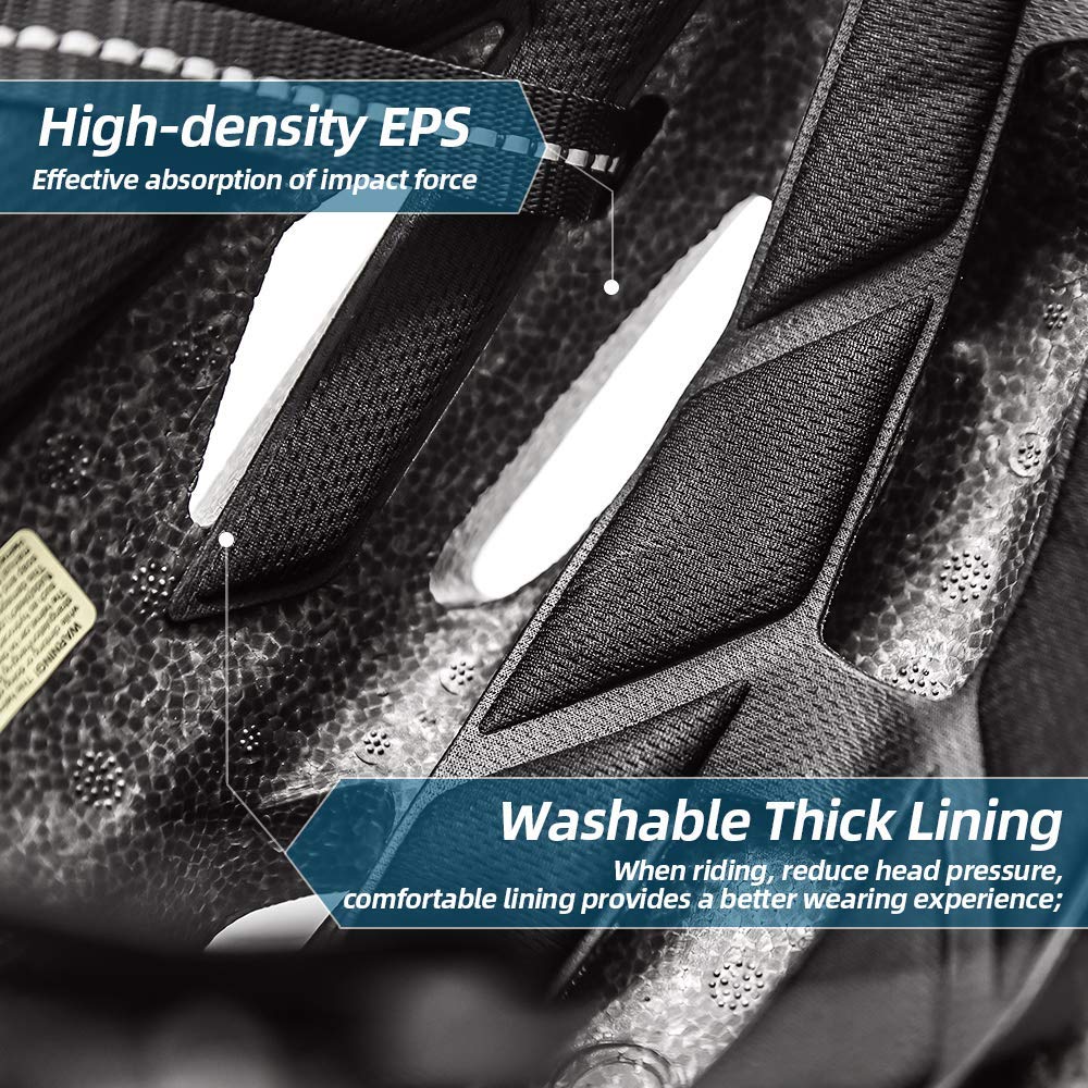 EASTINEAR Adults Bike Helmet Magnetic Goggle Cycling Helmet with USB Rechargeable Taillight for Men Women Mountain & Road Bicycle Helmet Magnetic Shield Size M/L (Black Red)