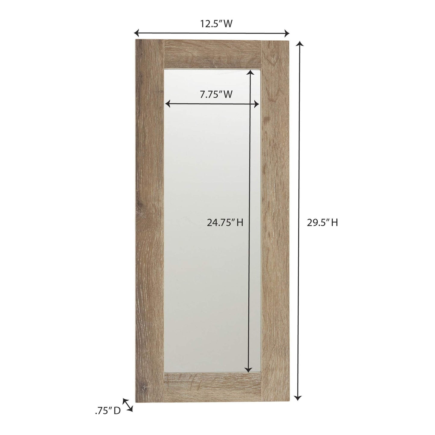 Household Essentials 8078-1 Ashwood Rectangular Wall Mirror