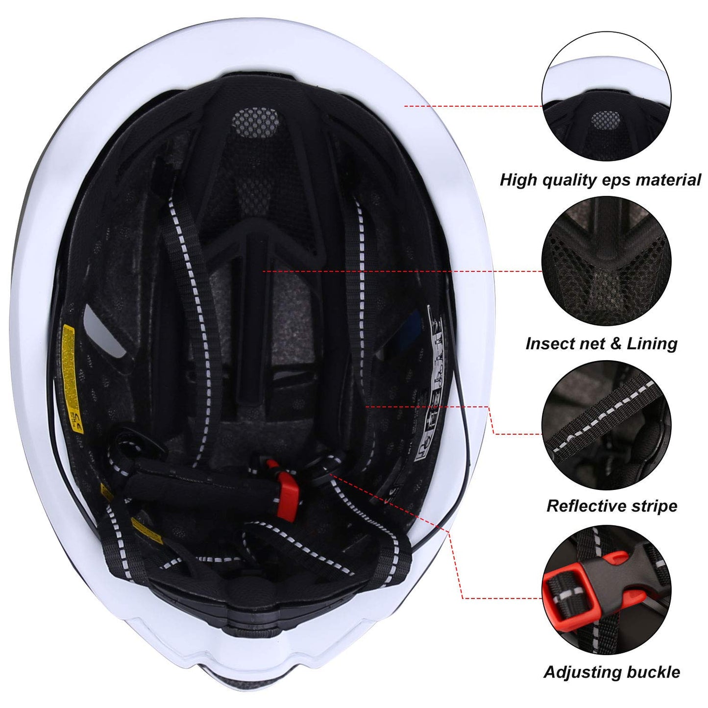 Shinmax Adult Bike Helmet,Bicycle Helmet with Removable Magnetic Goggles & USB Rechargeable LED Light Road Mountain Bike Helmet Adjustable Size Ultralight Cycling Helmet Men Women SM-T88
