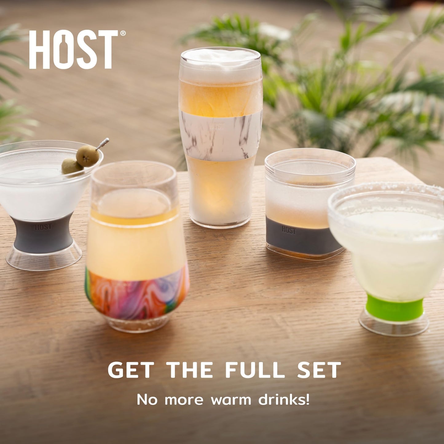 Host Freeze Beer Glasses, Freezable Beer Gifts for Men, Double Wall Insulated Pint Set, Tumbler for Cold Drinks, 16, Set of 2, Gray