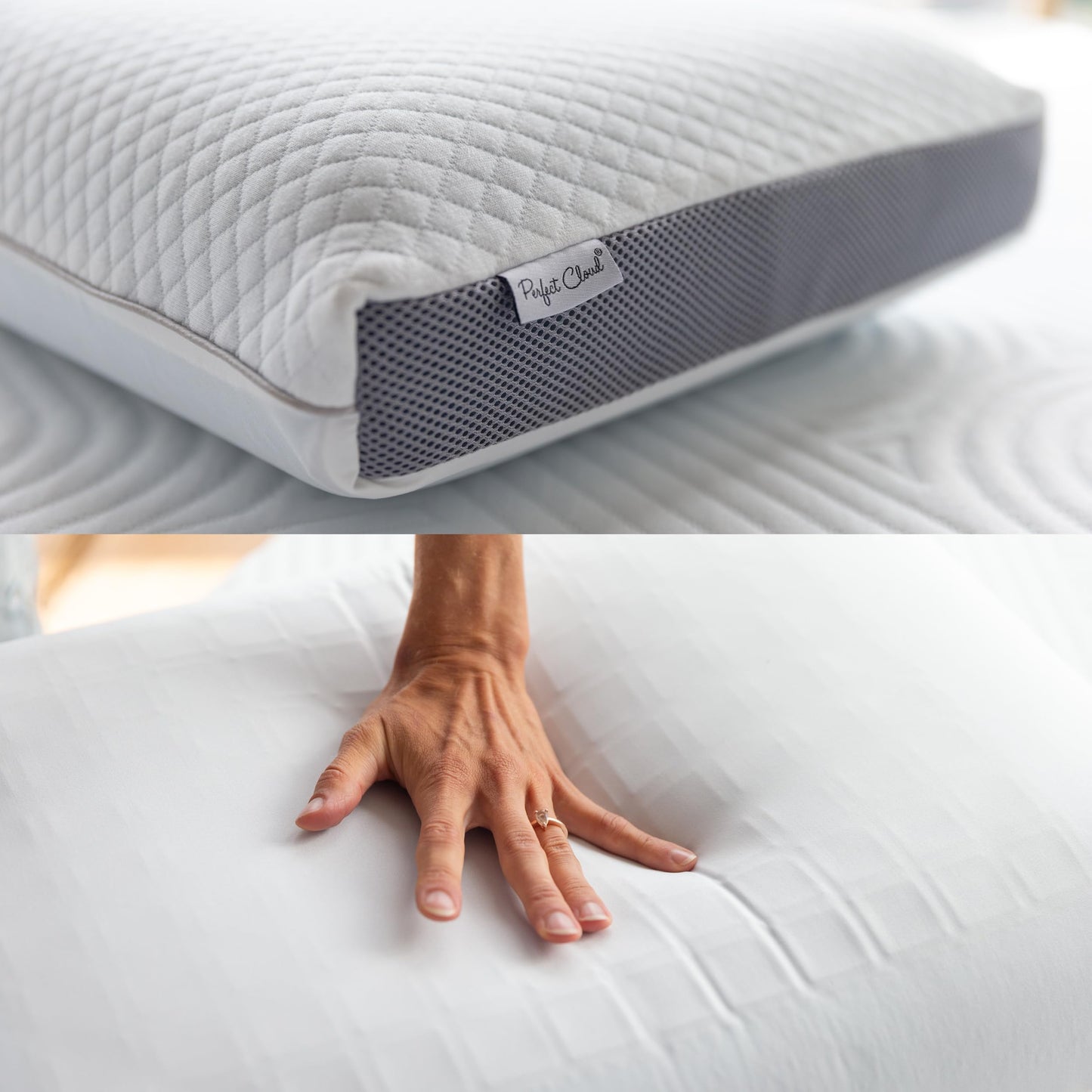 Perfect Cloud Dual Option Cooling Gel Pods Memory Foam Bed Pillow for Sleeping - 5.5-inch Breathable Medium-Loft (Standard)
