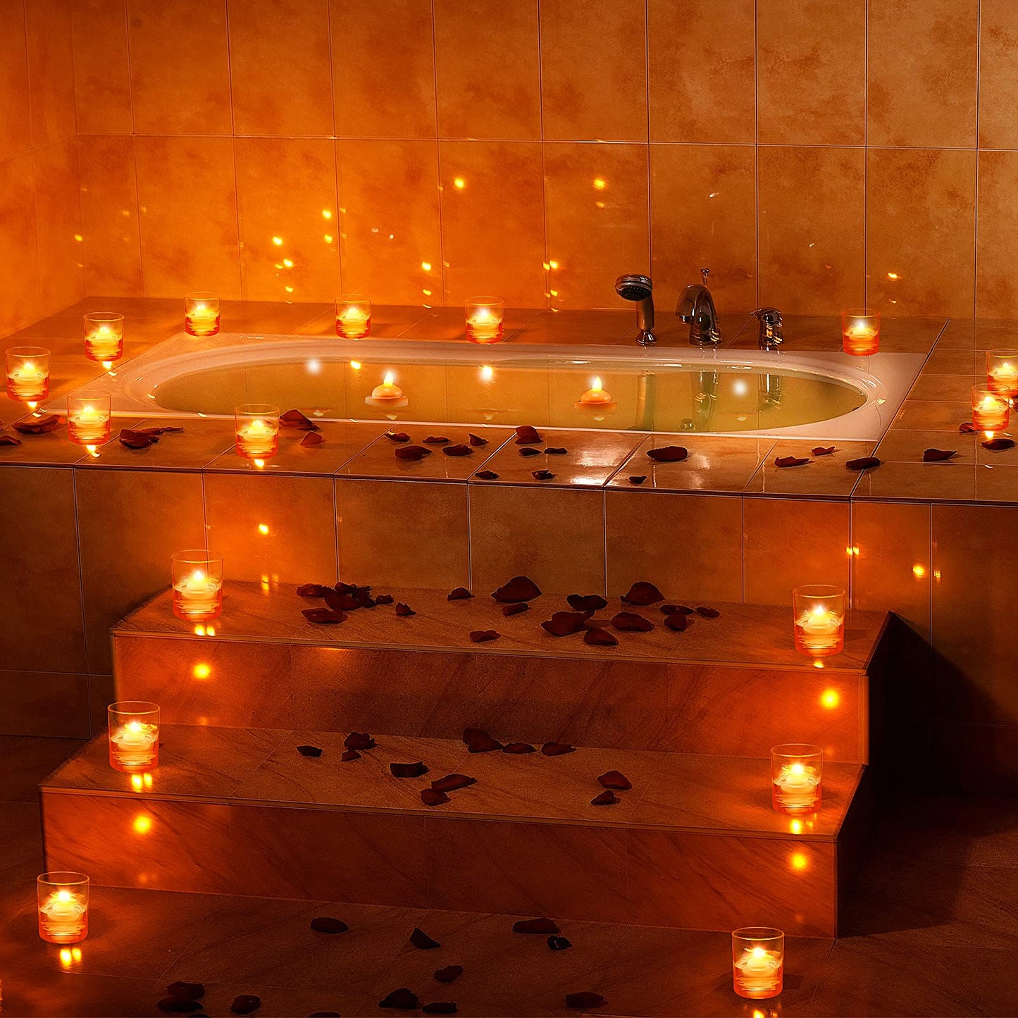 Honoson 36 Pieces Flameless Floating Candles Waterproof LED Tealights Floating Candles Warm White Battery Operated for Valentine Wedding Party Pool Decorations(Yellow Light)