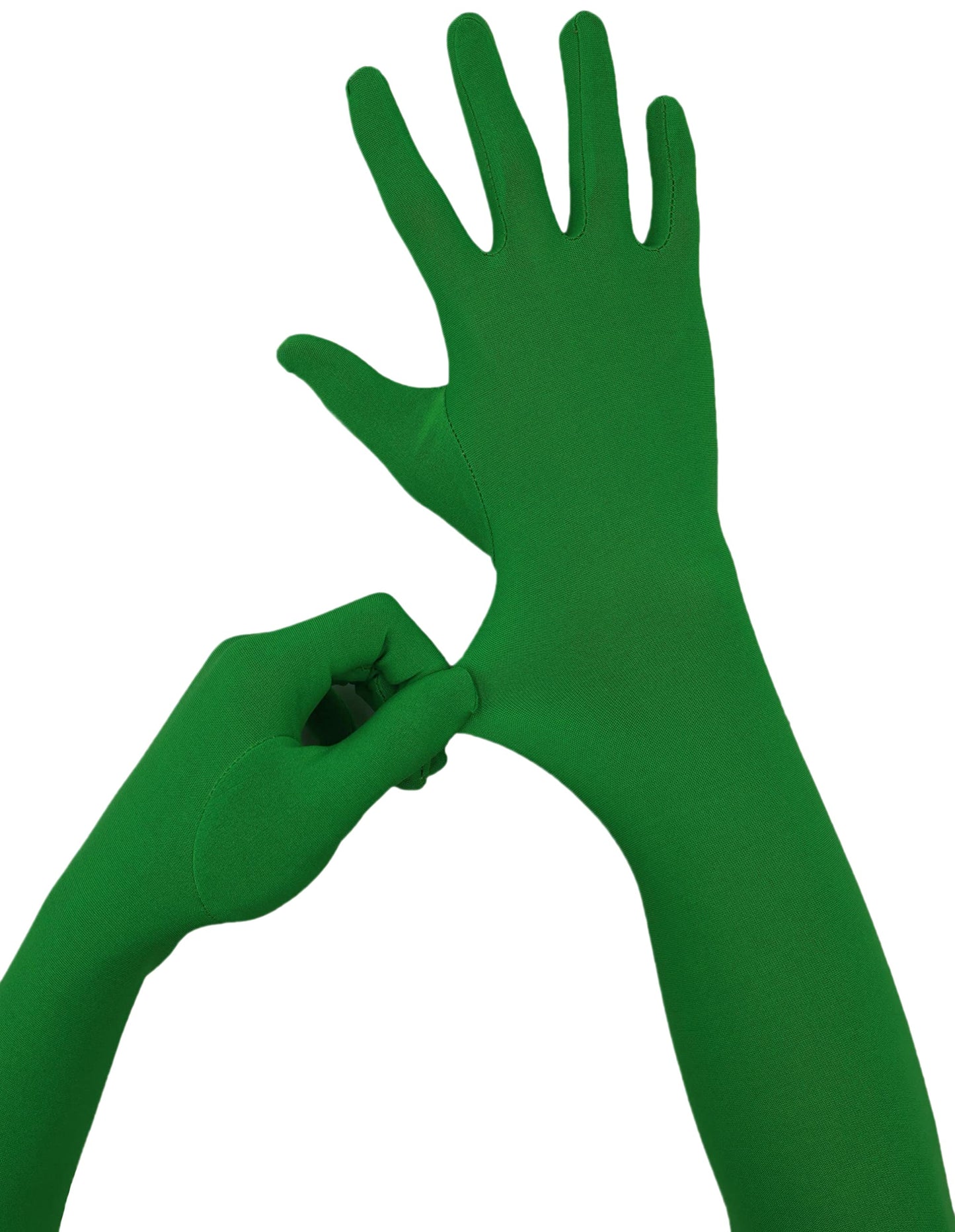 Howriis Men's and Women's Spandex Gloves Costume Halloween Cosplay Stretchy Long Gloves (Black, 45cm)