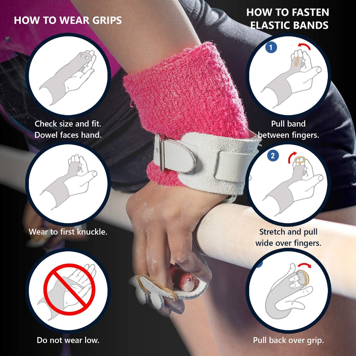 US Glove Women's Hot Shot Uneven Bar Gymnastics Grips - Made in USA, Double Buckle, Leather Equipment for Girls, Size 0 (5 7/8")