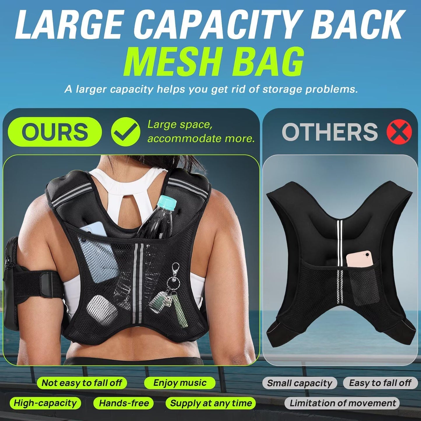 Weighted Vest Woman BeatBoost 25 lb Weight Vest with Ironsand for Walking Strength Training Running Workout Black