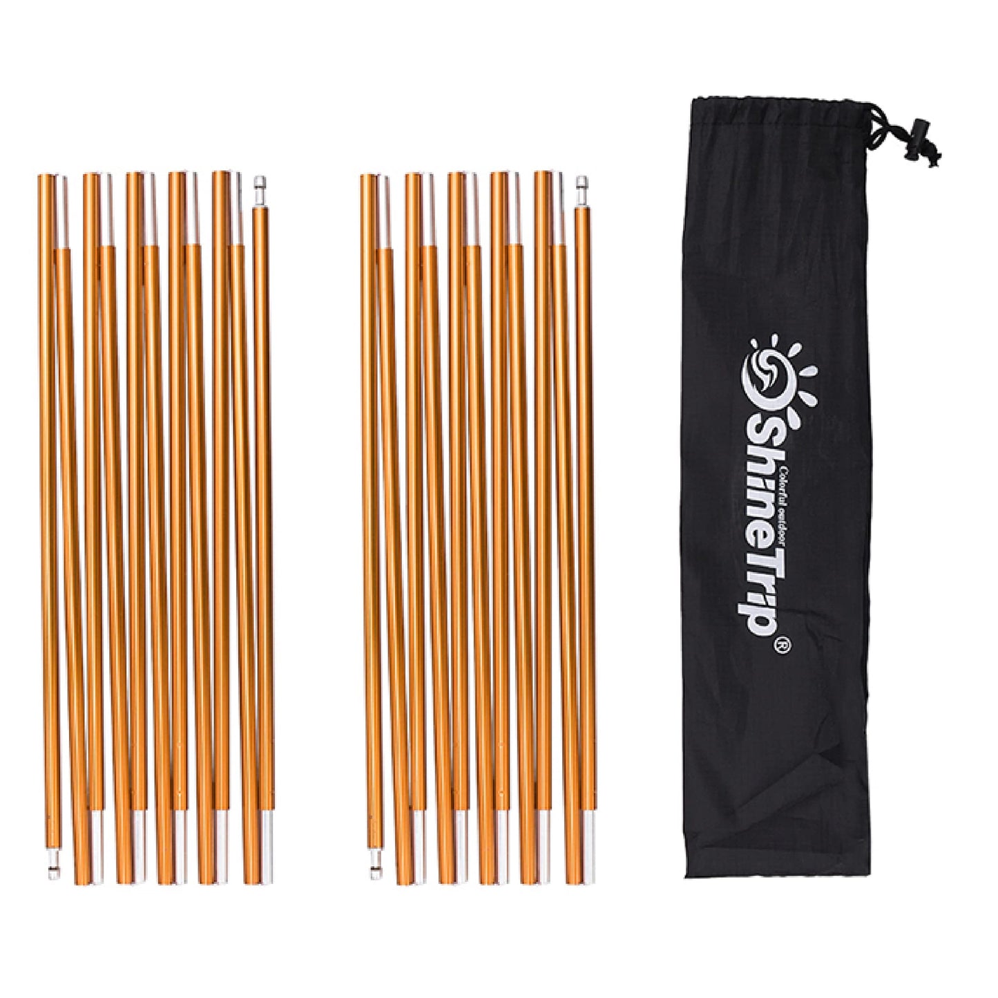 Azarxis Tent Pole Repair Kit Splint Support Kit Replacements Aluminum Rod Adjustable Replacement Poles Accessories for Camping Hiking Backpacking Tent - Pack of 2 (Gold - 10.92ft(333cm)