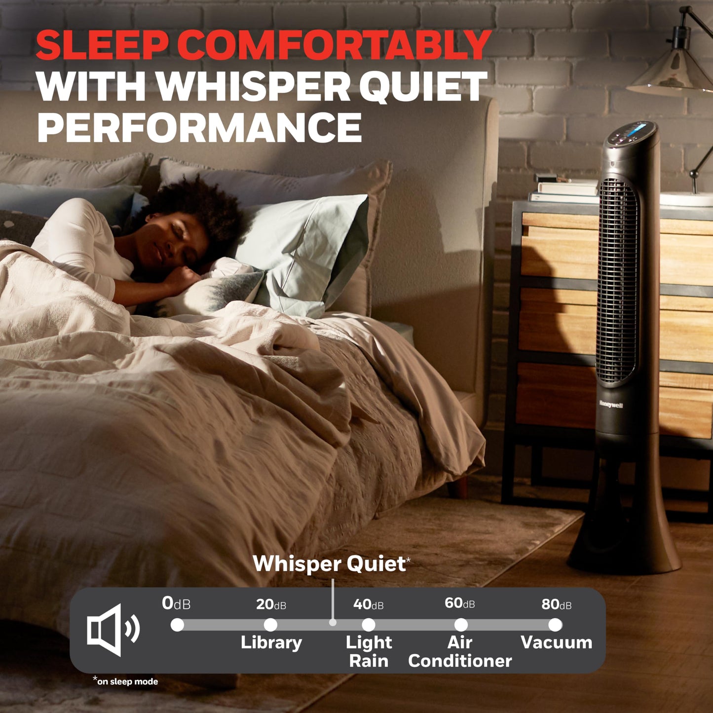 Honeywell QuietSet Whole Room Tower Fan-Black, Oscillating Tower Fan with Remote, HYF290B