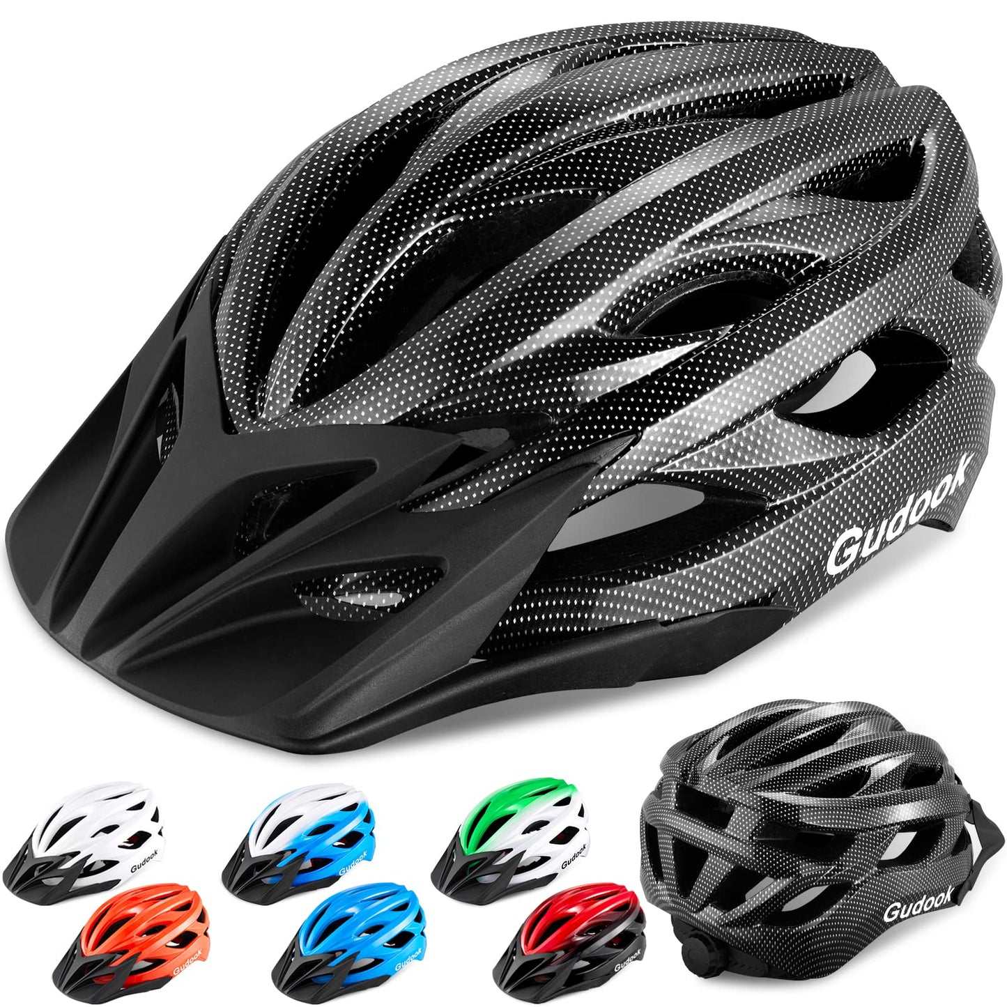 Gudook Bike Helmets for Men - Women Bicycle Helmet Adult - Certified Lightweight Comfort Adjustable Cycling Helmet with Detachable Visor for Mountain Road Biker