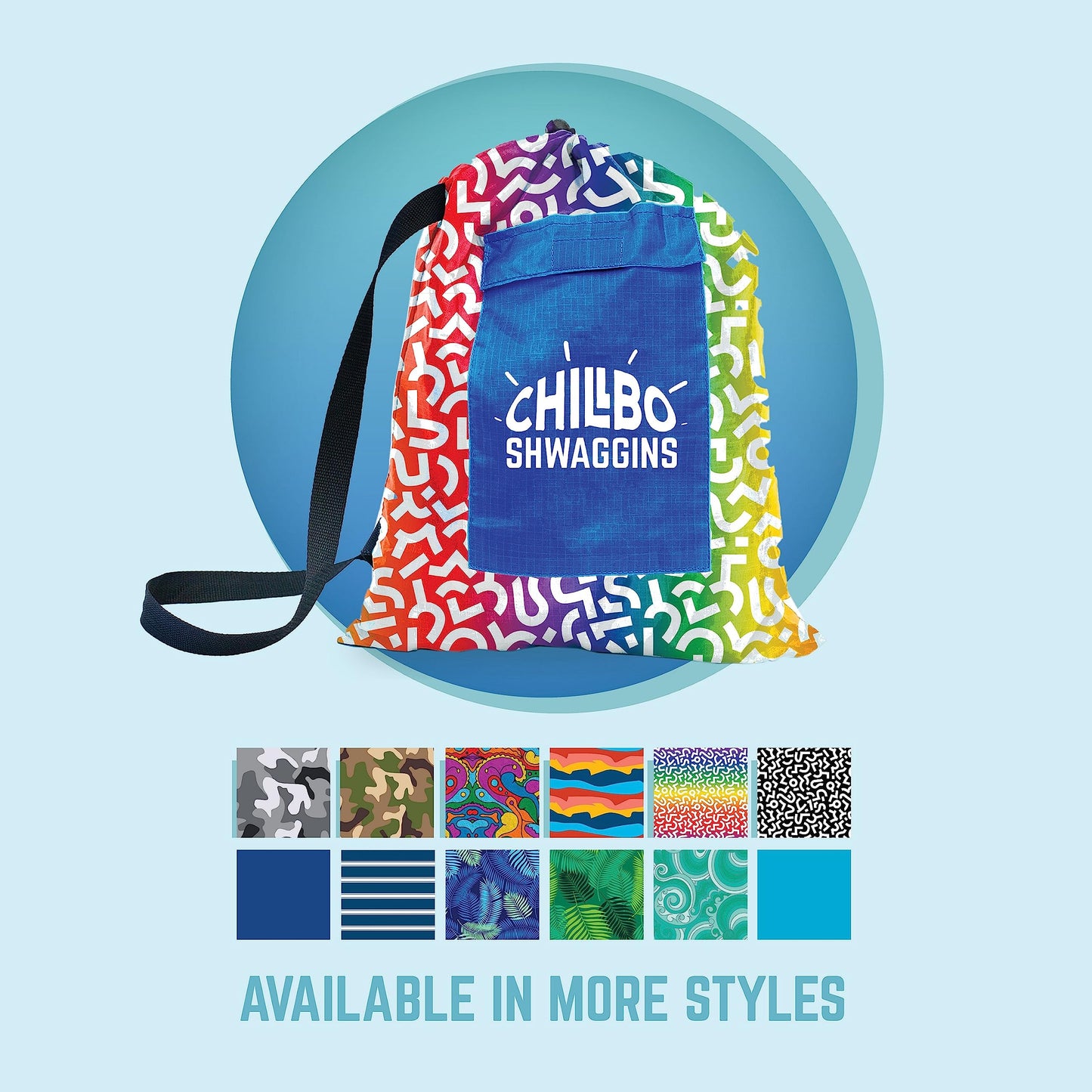 Chillbo Shwaggins Inflatable Couch – Cool Inflatable Chair Easy Setup Perfect for Hiking Gear, Beach Chair and Music Festivals.(Rainbow Swizzle)