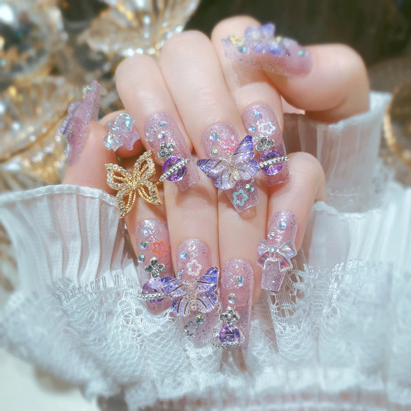 "24Pcs Cute Bow Press-On Nails"