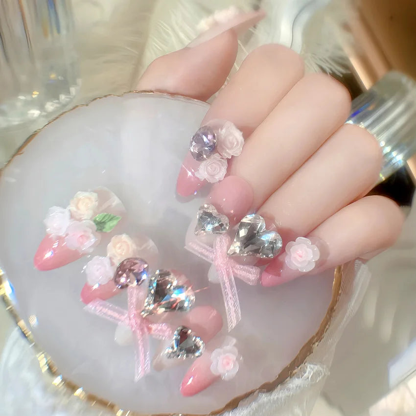 "24Pcs Cute Bow Press-On Nails"