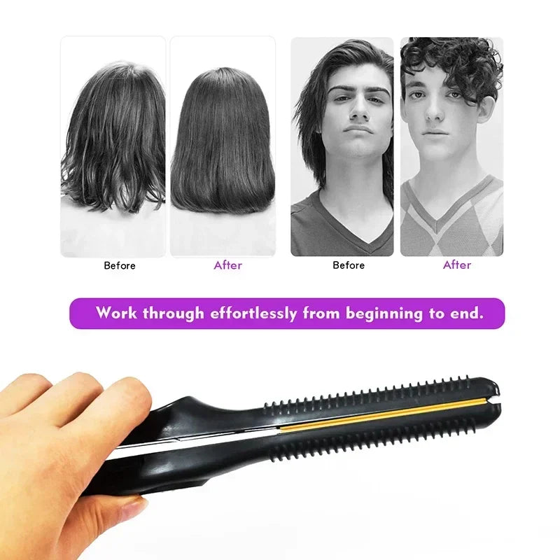 "2-in-1 Mini Hair Straightener Curling Iron"