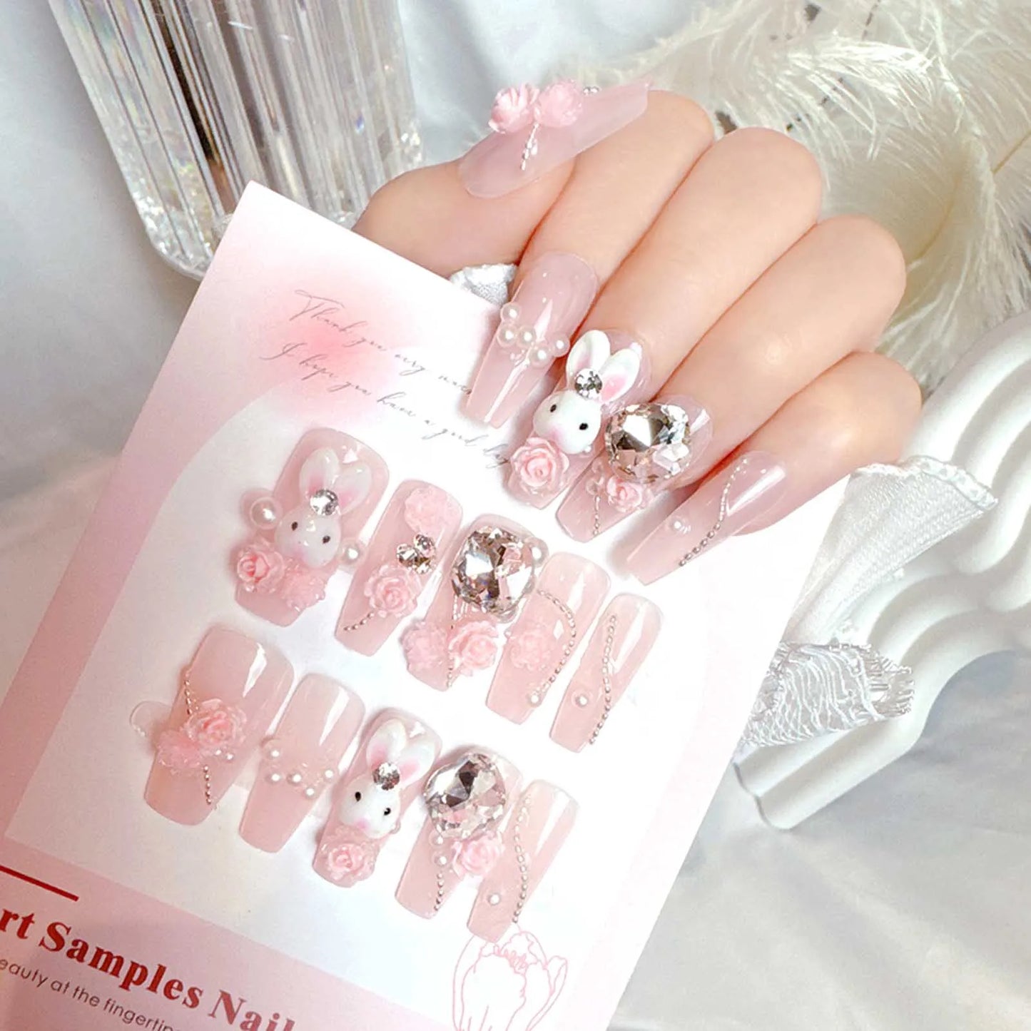 "24Pcs Cute Bow Press-On Nails"