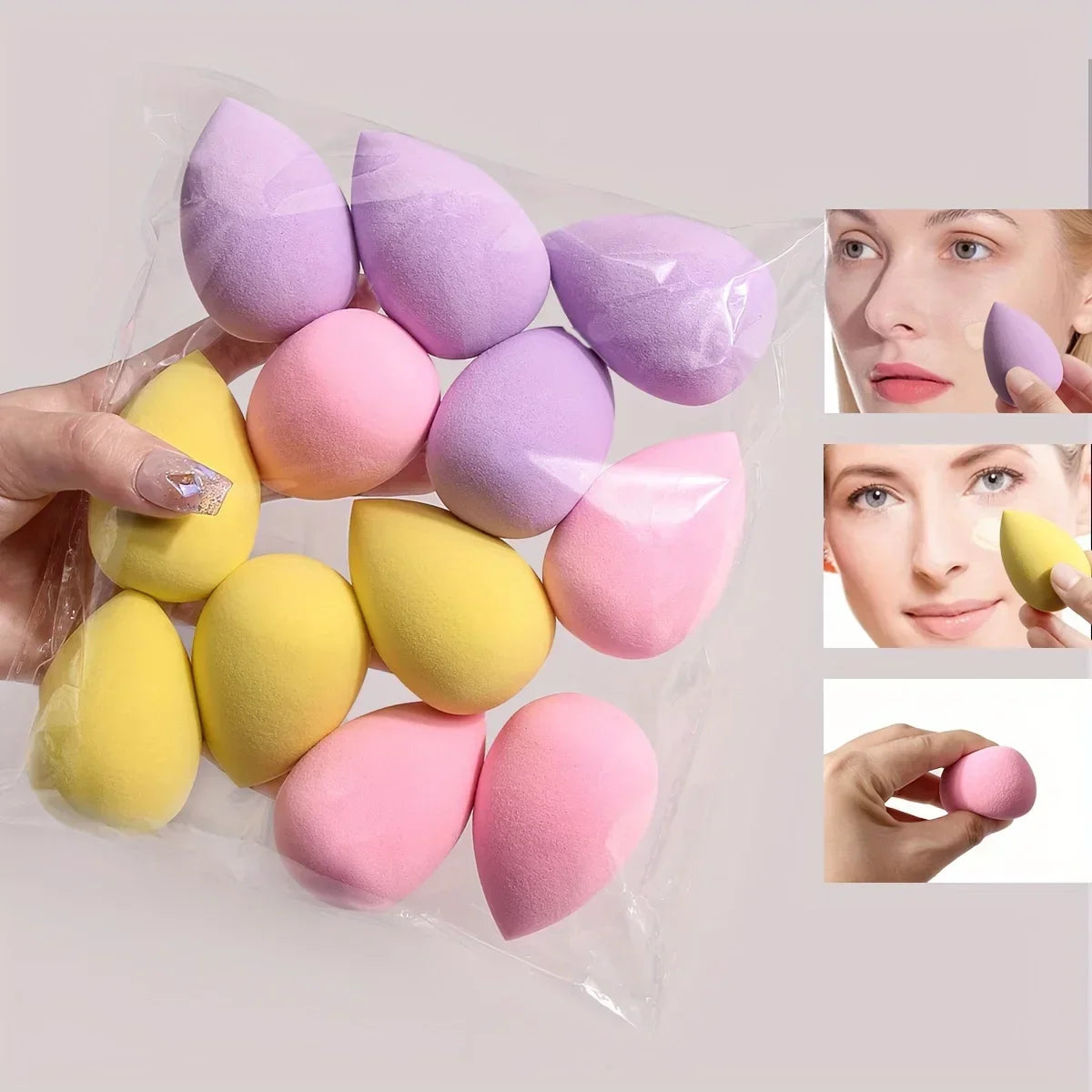 "12Pcs Multicolor Makeup Sponge Set"