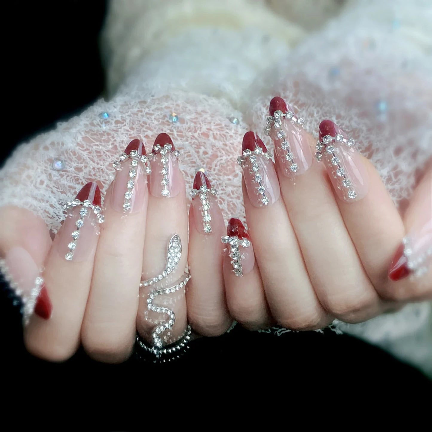 "24Pcs Cute Bow Press-On Nails"