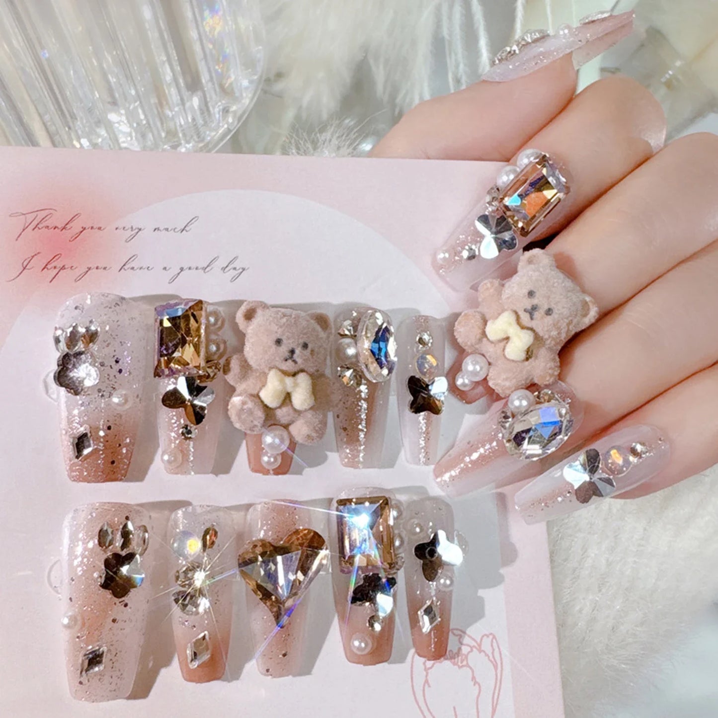 "24Pcs Cute Bow Press-On Nails"