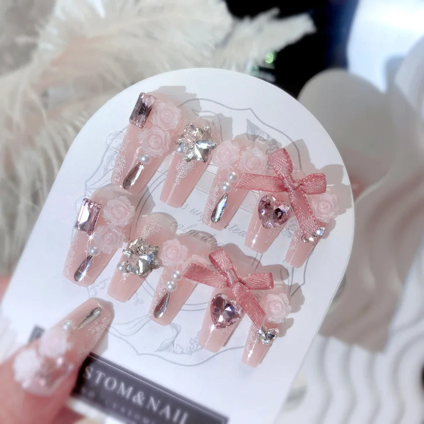 "24Pcs Cute Bow Press-On Nails"
