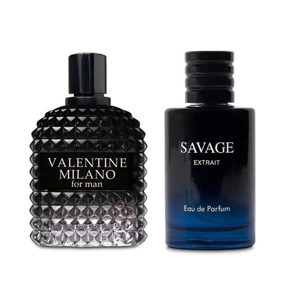 2PCS Valentine Milano/Savage EDT 3.4oz Men’s Cologne Set