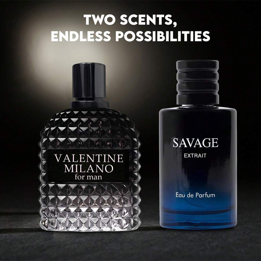 2PCS Valentine Milano/Savage EDT 3.4oz Men’s Cologne Set