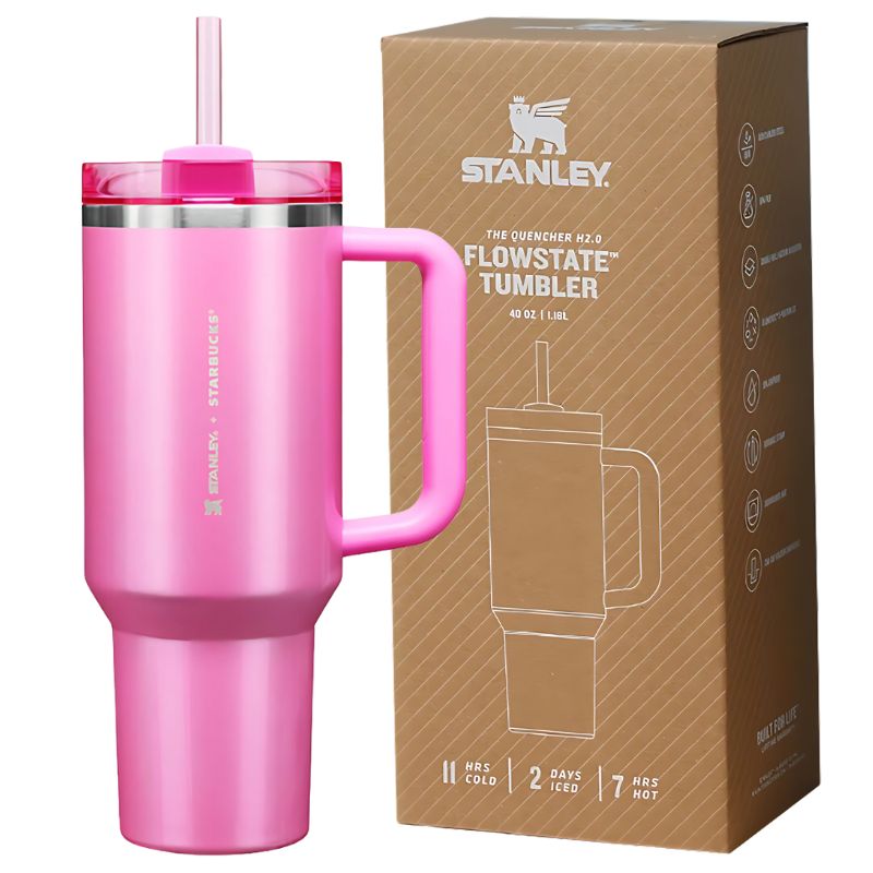 Stanley Tumbler With Handle and Straw Lids Stainless Steel (40oz)