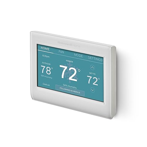 Honeywell Home Smart Color Wi-Fi Programmable Touch Screen Thermostat, Energy Star, Alexa Ready, White - C-Wire Required, Not Compatible with Line Volt Heating, RTH9600WF