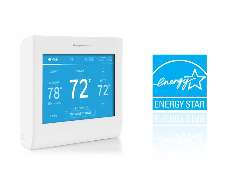 Honeywell Home Smart Color Wi-Fi Programmable Touch Screen Thermostat, Energy Star, Alexa Ready, White - C-Wire Required, Not Compatible with Line Volt Heating, RTH9600WF
