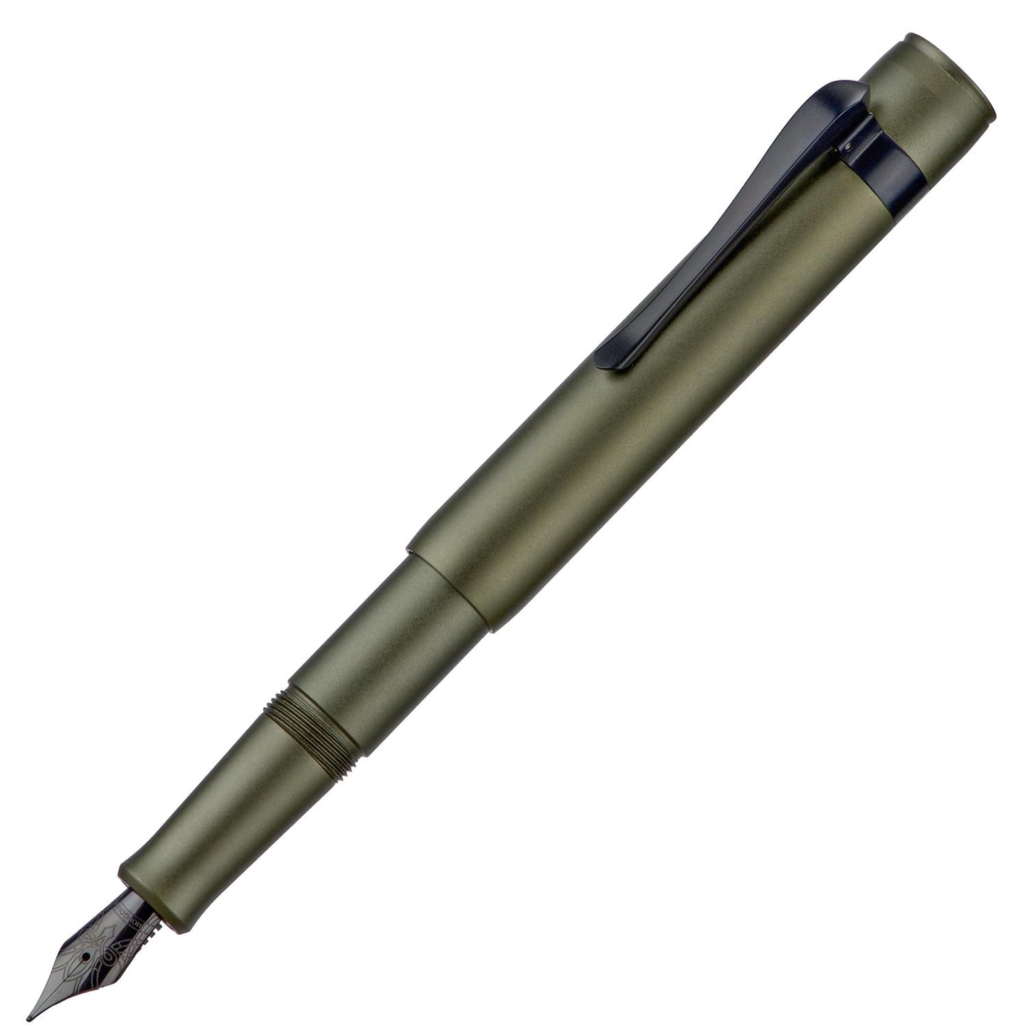 Hongdian M2 Black Forest Mini Fountain Pen, Extra Fine Soft Nib & Sleek Shape Aluminium Short Pocket Travel Pen (Army Green)