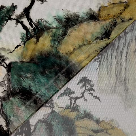 Bcsewcg Cherry Blossom Mountain Tapestry, Asian Nature Landscape Tapestries for Bedroom & Living Room Home Decor