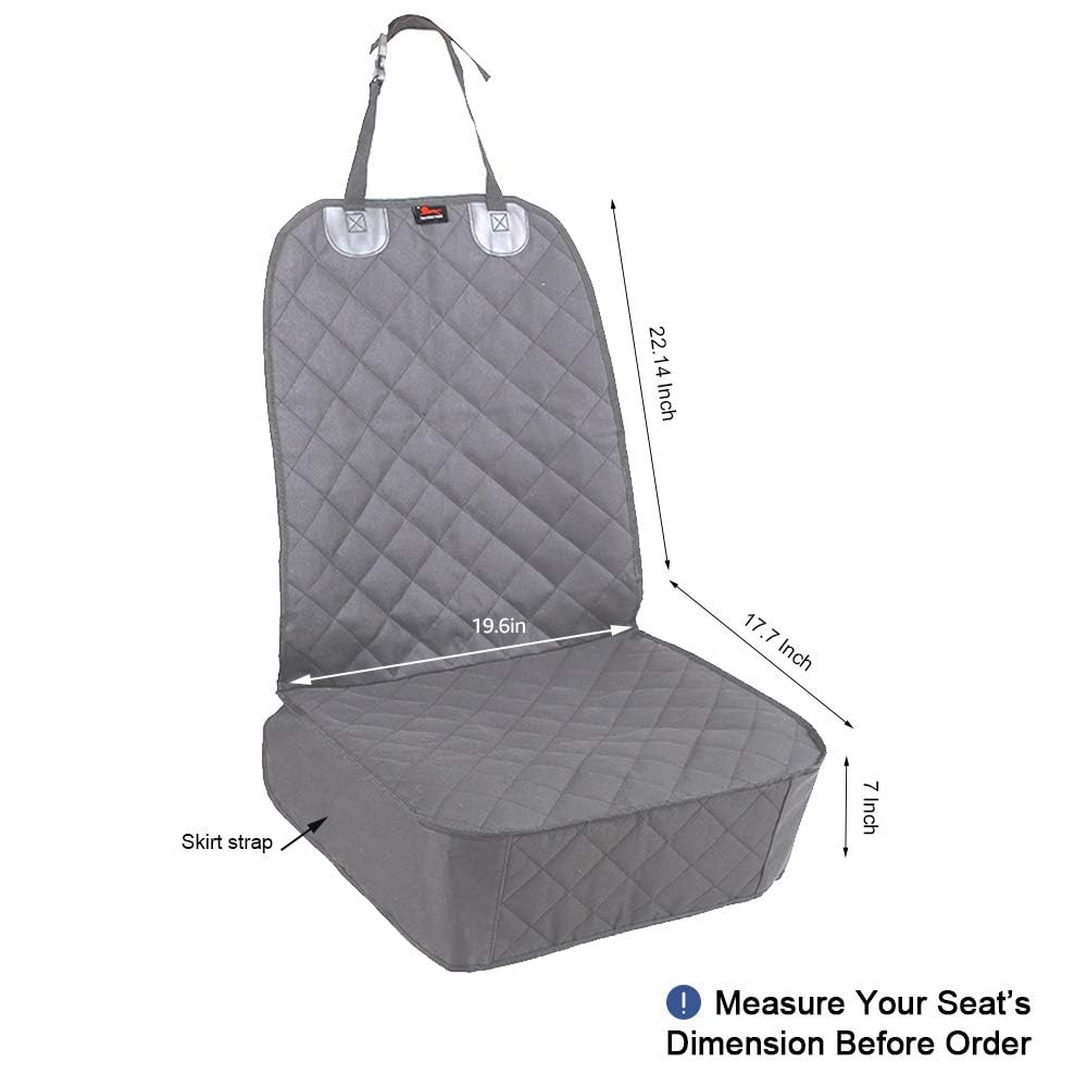 HONEST OUTFITTERS Dog Car Seat Cover 2 Pack, Waterproof Front Seat Car Cover for Cars, Trucks, and Suvs, Pet Front Cover for Cars, Nonslip Dog Seat Cover Grey